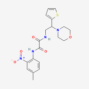 molecular formula C19H22N4O5S B2546040 N1-(4-甲基-2-硝基苯基)-N2-(2-吗啉代-2-(噻吩-2-基)乙基)草酰胺 CAS No. 941932-54-3