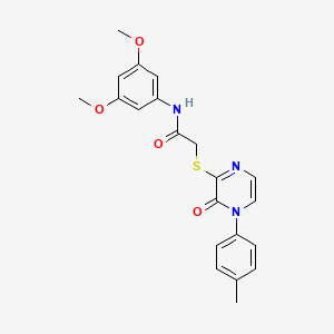 molecular formula C21H21N3O4S B2546048 N-(3,5-dimethoxyphenyl)-2-((3-oxo-4-(p-tolyl)-3,4-dihydropyrazin-2-yl)thio)acetamide CAS No. 941935-41-7