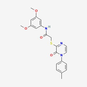 molecular formula C21H21N3O4S B2546048 N-(3,5-二甲氧基苯基)-2-((3-氧代-4-(对甲苯基)-3,4-二氢吡嗪-2-基)硫代)乙酰胺 CAS No. 941935-41-7