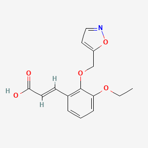 molecular formula C15H15NO5 B2546049 3-[3-Ethoxy-2-(1,2-oxazol-5-ylmethoxy)phenyl]prop-2-enoic acid CAS No. 1099617-92-1