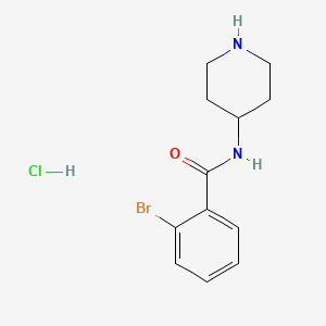 molecular formula C12H16BrClN2O B2546055 2-Bromo-N-(piperidine-4-yl)benzamido hydrochloride CAS No. 1233958-32-1