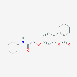 molecular formula C21H25NO4 B254606 N-cyclohexyl-2-[(6-oxo-7,8,9,10-tetrahydro-6H-benzo[c]chromen-3-yl)oxy]acetamide 