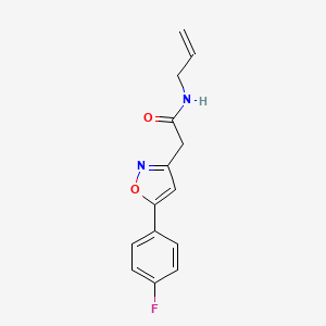 molecular formula C14H13FN2O2 B2546060 N-烯丙基-2-(5-(4-氟苯基)异恶唑-3-基)乙酰胺 CAS No. 953155-91-4