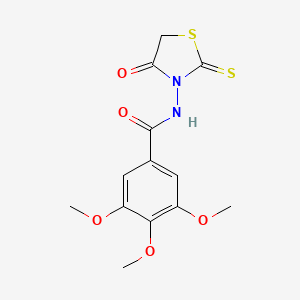 molecular formula C13H14N2O5S2 B2546070 3,4,5-trimethoxy-N-(4-oxo-2-sulfanylidene-1,3-thiazolidin-3-yl)benzamide CAS No. 67572-50-3
