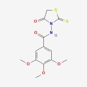 molecular formula C13H14N2O5S2 B2546070 3,4,5-trimetoxi-N-(4-oxo-2-sulfanylidene-1,3-tiazolidin-3-il)benzamida CAS No. 67572-50-3