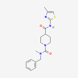 molecular formula C19H24N4O2S B2546073 N1-苄基-N1-甲基-N4-(4-甲基噻唑-2-基)哌啶-1,4-二甲酰胺 CAS No. 2194903-42-7