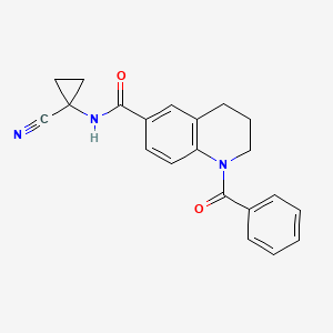 molecular formula C21H19N3O2 B2546074 1-benzoyl-N-(1-cyanocyclopropyl)-1,2,3,4-tetrahydroquinoline-6-carboxamide CAS No. 1444313-85-2