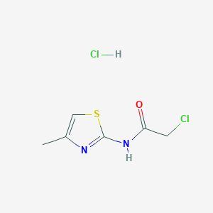 molecular formula C6H8Cl2N2OS B2546075 2-chloro-N-(4-methyl-1,3-thiazol-2-yl)acetamide hydrochloride CAS No. 1171898-94-4