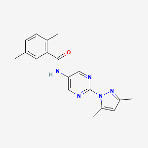 molecular formula C18H19N5O B2546078 N-(2-(3,5-dimethyl-1H-pyrazol-1-yl)pyrimidin-5-yl)-2,5-dimethylbenzamide CAS No. 1421483-26-2