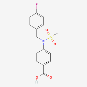 molecular formula C15H14FNO4S B2546079 4-[(4-Fluorobenzyl)(methylsulfonyl)amino]benzoic acid CAS No. 952946-32-6