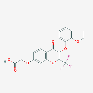 molecular formula C20H15F3O7 B254608 2-[3-(2-Ethoxyphenoxy)-4-oxo-2-(trifluoromethyl)chromen-7-yl]oxyacetic acid 