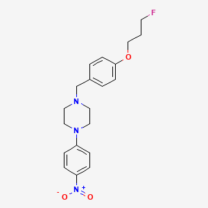 molecular formula C20H24FN3O3 B2546082 3-Fluoropropyl 4-{[4-(4-nitrophenyl)piperazino]methyl}phenyl ether CAS No. 477871-07-1