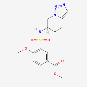 molecular formula C16H22N4O5S B2546083 4-甲氧基-3-(N-(3-甲基-1-(1H-1,2,3-三唑-1-基)丁-2-基)磺酰胺基)苯甲酸甲酯 CAS No. 2034520-74-4