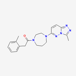molecular formula C20H24N6O B2546085 2-(2-Methylphenyl)-1-[4-(3-methyl-[1,2,4]triazolo[4,3-b]pyridazin-6-yl)-1,4-diazepan-1-yl]ethanone CAS No. 2320458-55-5