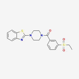 molecular formula C20H21N3O3S2 B2546088 (4-(Benzo[d]thiazol-2-yl)piperazin-1-yl)(3-(ethylsulfonyl)phenyl)methanone CAS No. 886918-56-5