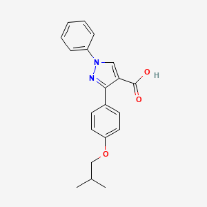 molecular formula C20H20N2O3 B2546089 3-[4-(2-methylpropoxy)phenyl]-1-phenyl-1H-pyrazole-4-carboxylic acid CAS No. 955972-16-4