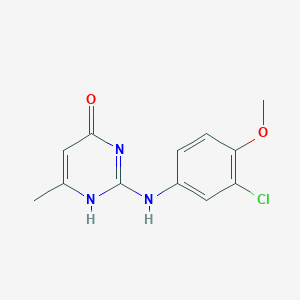 molecular formula C12H12ClN3O2 B254609 2-(3-chloro-4-methoxyanilino)-6-methyl-1H-pyrimidin-4-one 