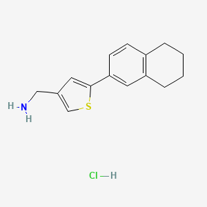 molecular formula C15H18ClNS B2546092 (5-(5,6,7,8-Tetrahydronaphthalen-2-yl)thiophen-3-yl)methanamine hydrochloride CAS No. 2219371-26-1