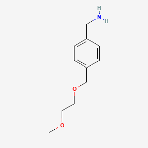molecular formula C11H17NO2 B2546093 {4-[(2-Methoxyethoxy)methyl]phenyl}methanamine CAS No. 1016496-34-6