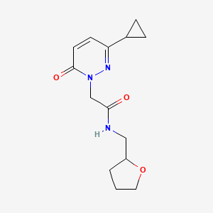 molecular formula C14H19N3O3 B2546094 2-(3-cyclopropyl-6-oxopyridazin-1(6H)-yl)-N-((tetrahydrofuran-2-yl)methyl)acetamide CAS No. 2034387-51-2