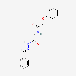 molecular formula C17H17N3O3 B2546096 N-(苄叉氨基)-2-[(2-苯氧基乙酰基)氨基]乙酰胺 CAS No. 324014-19-9