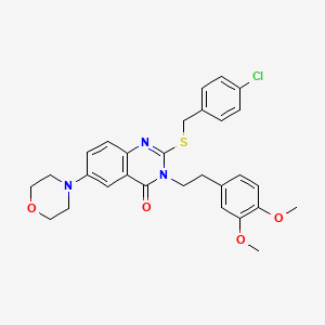 2-((4-chlorobenzyl)thio)-3-(3,4-dimethoxyphenethyl)-6-morpholinoquinazolin-4(3H)-one