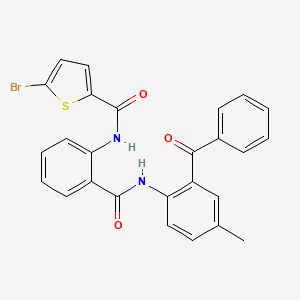 molecular formula C26H19BrN2O3S B2546098 N-(2-((2-benzoyl-4-methylphenyl)carbamoyl)phenyl)-5-bromothiophene-2-carboxamide CAS No. 329906-05-0