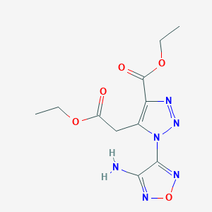 molecular formula C11H14N6O5 B2546099 ethyl 1-(4-amino-1,2,5-oxadiazol-3-yl)-5-(2-ethoxy-2-oxoethyl)-1H-1,2,3-triazole-4-carboxylate CAS No. 313952-92-0
