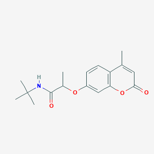 molecular formula C17H21NO4 B254610 N-(tert-butyl)-2-[(4-methyl-2-oxo-2H-chromen-7-yl)oxy]propanamide 