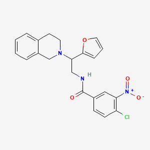 4-chloro-N-(2-(3,4-dihydroisoquinolin-2(1H)-yl)-2-(furan-2-yl)ethyl)-3-nitrobenzamide