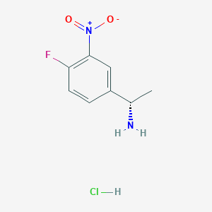 molecular formula C8H10ClFN2O2 B2546102 (S)-1-(4-氟-3-硝基苯基)乙-1-胺盐酸盐 CAS No. 2193051-91-9