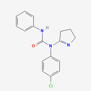molecular formula C17H16ClN3O B2546105 1-(4-chlorophenyl)-1-(3,4-dihydro-2H-pyrrol-5-yl)-3-phenylurea CAS No. 898414-73-8