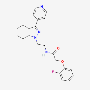 molecular formula C22H23FN4O2 B2546106 2-(2-fluorophenoxy)-N-(2-(3-(pyridin-4-yl)-4,5,6,7-tetrahydro-1H-indazol-1-yl)ethyl)acetamide CAS No. 1797293-53-8