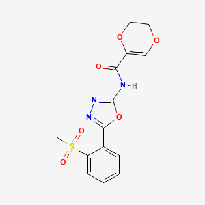 N-[5-(2-methylsulfonylphenyl)-1,3,4-oxadiazol-2-yl]-2,3-dihydro-1,4-dioxine-5-carboxamide