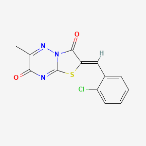 molecular formula C13H8ClN3O2S B2546117 (2Z)-2-(2-chlorobenzylidene)-6-methyl-7H-[1,3]thiazolo[3,2-b][1,2,4]triazine-3,7(2H)-dione CAS No. 463364-54-7