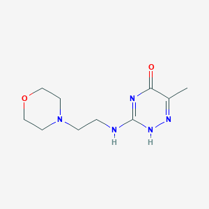 molecular formula C10H17N5O2 B254612 6-methyl-3-(2-morpholin-4-ylethylamino)-2H-1,2,4-triazin-5-one 