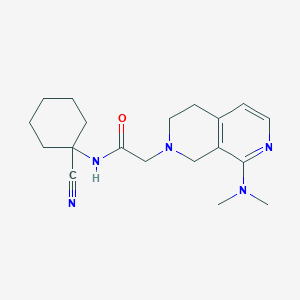 molecular formula C19H27N5O B2546121 N-(1-Cyanocyclohexyl)-2-[8-(dimethylamino)-3,4-dihydro-1H-2,7-naphthyridin-2-yl]acetamide CAS No. 2418661-14-8