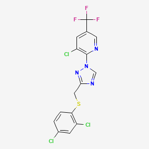3-chloro-2-(3-{[(2,4-dichlorophenyl)sulfanyl]methyl}-1H-1,2,4-triazol-1-yl)-5-(trifluoromethyl)pyridine