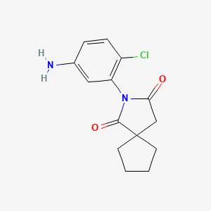 molecular formula C14H15ClN2O2 B2546124 2-(5-Amino-2-chlorophenyl)-2-azaspiro[4.4]nonane-1,3-dione CAS No. 1282338-95-7