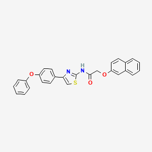 molecular formula C27H20N2O3S B2546127 2-naphthalen-2-yloxy-N-[4-(4-phenoxyphenyl)-1,3-thiazol-2-yl]acetamide CAS No. 314275-54-2