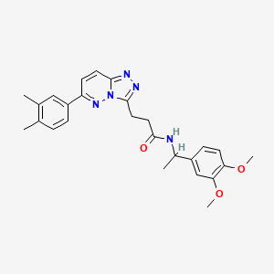molecular formula C26H29N5O3 B2546128 N-[1-(3,4-二甲氧基苯基)乙基]-3-[6-(3,4-二甲基苯基)-[1,2,4]三唑并[4,3-b]哒嗪-3-基]丙酰胺 CAS No. 1189474-42-7