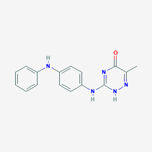 molecular formula C16H15N5O B254613 3-(4-anilinoanilino)-6-methyl-2H-1,2,4-triazin-5-one 