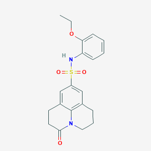 molecular formula C20H22N2O4S B2546135 N-(2-ethoxyphenyl)-3-oxo-2,3,6,7-tetrahydro-1H,5H-pyrido[3,2,1-ij]quinoline-9-sulfonamide CAS No. 896358-65-9