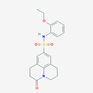 molecular formula C20H22N2O4S B2546135 N-(2-乙氧苯基)-3-氧代-2,3,6,7-四氢-1H,5H-吡啶并[3,2,1-ij]喹啉-9-磺酰胺 CAS No. 896358-65-9