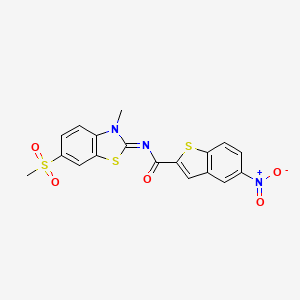 molecular formula C18H13N3O5S3 B2546137 (Z)-N-(3-methyl-6-(methylsulfonyl)benzo[d]thiazol-2(3H)-ylidene)-5-nitrobenzo[b]thiophene-2-carboxamide CAS No. 683238-02-0