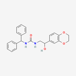 molecular formula C24H24N2O4 B2546138 1-Benzhydryl-3-(2-(2,3-dihydrobenzo[b][1,4]dioxin-6-yl)-2-hydroxyethyl)urea CAS No. 1790234-95-5