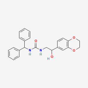 molecular formula C24H24N2O4 B2546138 1-Benzhydril-3-(2-(2,3-dihidrobenzo[b][1,4]dioxin-6-il)-2-hidroxietil)urea CAS No. 1790234-95-5