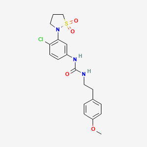 molecular formula C19H22ClN3O4S B2546139 1-(4-氯-3-(1,1-二氧代异噻唑啉-2-基)苯基)-3-(4-甲氧基苯乙基)脲 CAS No. 1203276-13-4