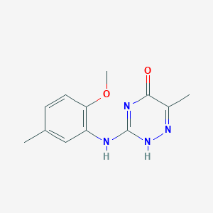 molecular formula C12H14N4O2 B254614 3-(2-methoxy-5-methylanilino)-6-methyl-2H-1,2,4-triazin-5-one 