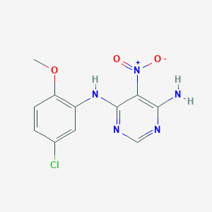 molecular formula C11H10ClN5O3 B2546143 N4-(5-Chlor-2-methoxyphenyl)-5-nitropyrimidin-4,6-diamin CAS No. 450345-37-6